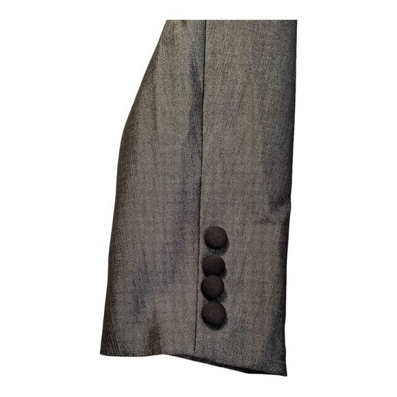 ASOS DESIGN Men’s Silver Black Skinny Tuxedo Blazer Jacket Long Sleeve Size 38 - Picture 7 of 13